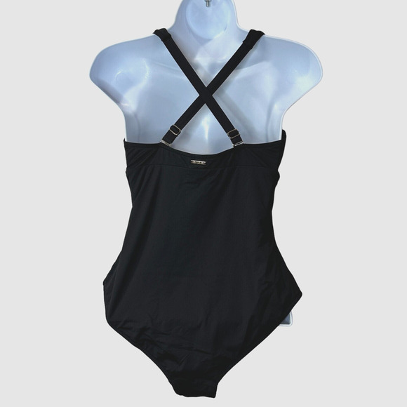 Sea Level Basket-Weave Multiway Straps One Piece Swimsuit Black Women 6 NWOT - Picture 4 of 11